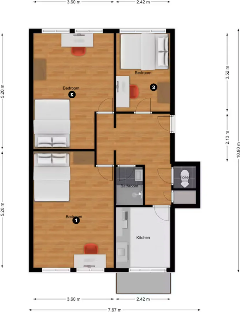 Quarto para alugar em apartamento de estudantes em , totalmente mobilado
