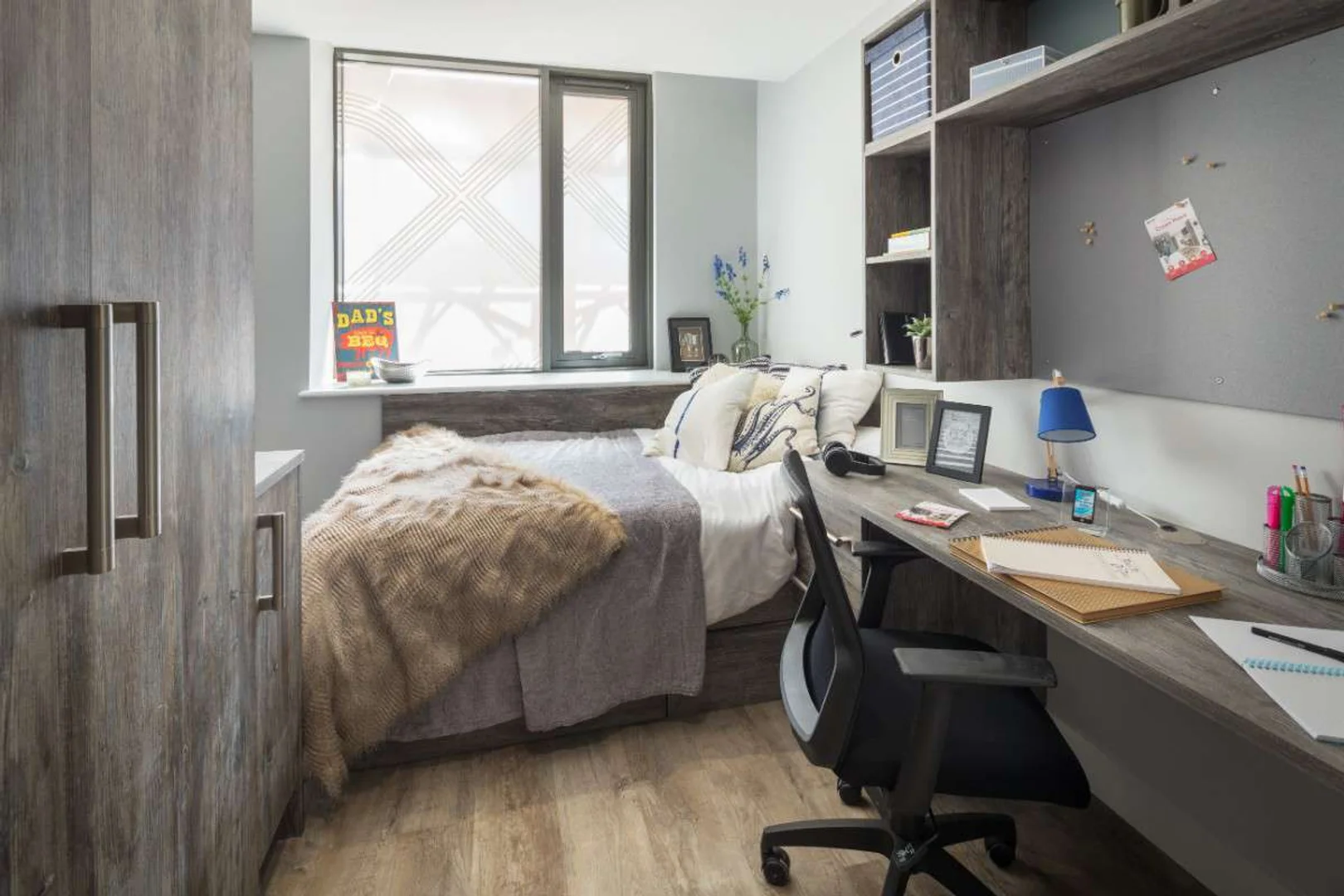 Affordable studio apartment with essential features in
