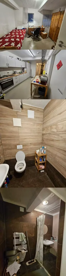 'da çalışma alanı ve ortak tesisler bulunan öğrenci odası