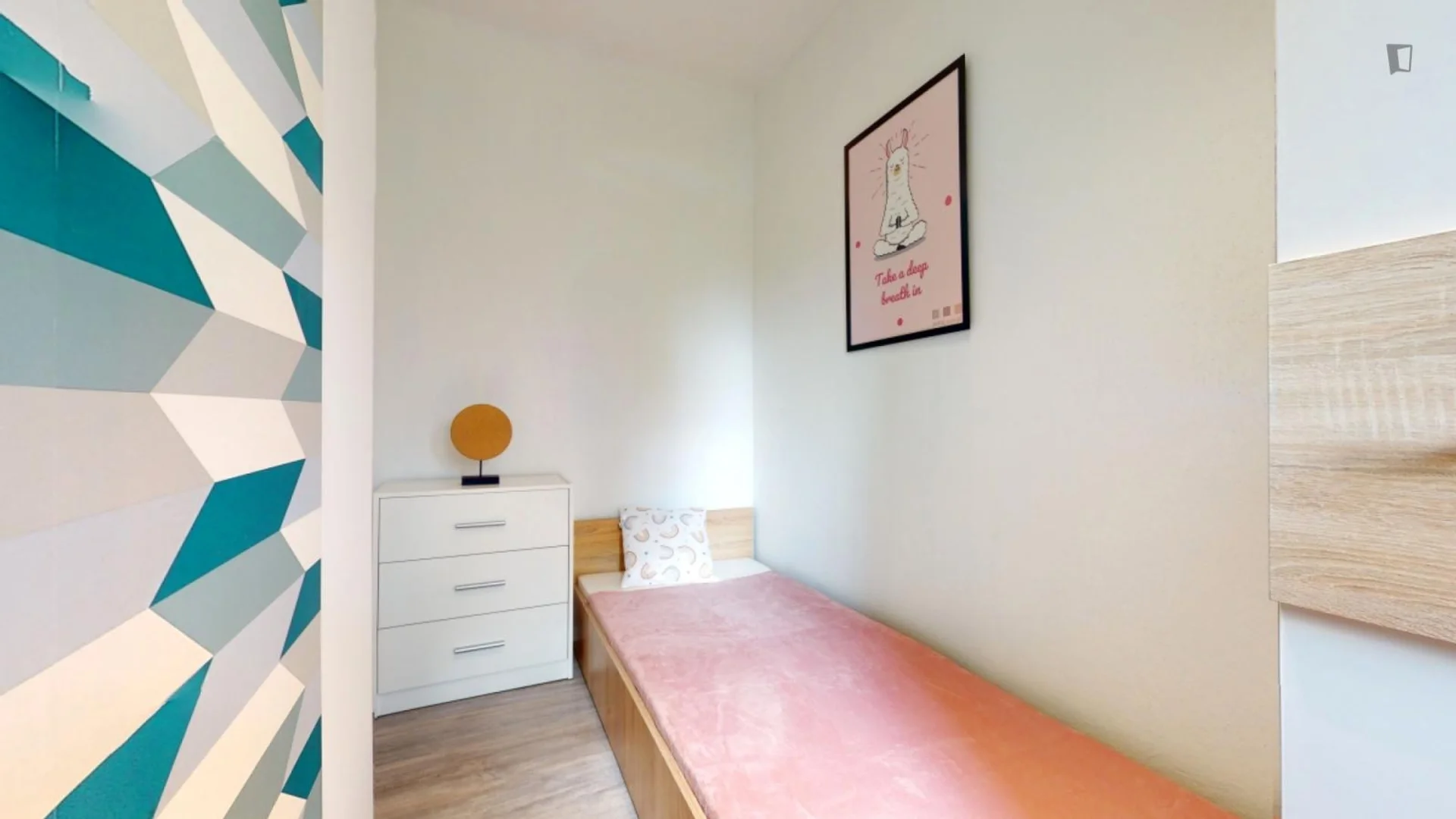 Student room in  with study area and shared facilities