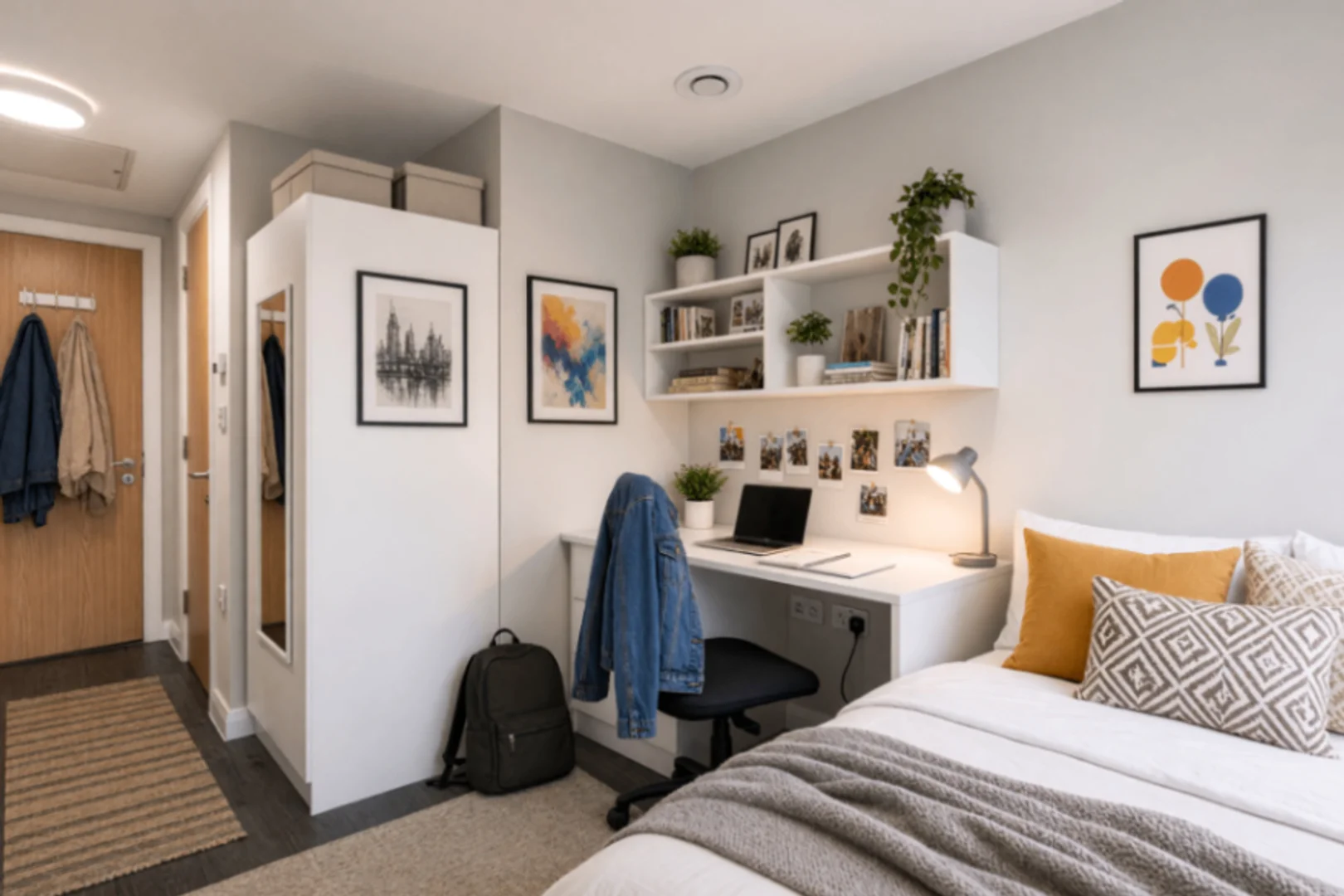 Bright and airy student room with easy university access in 
