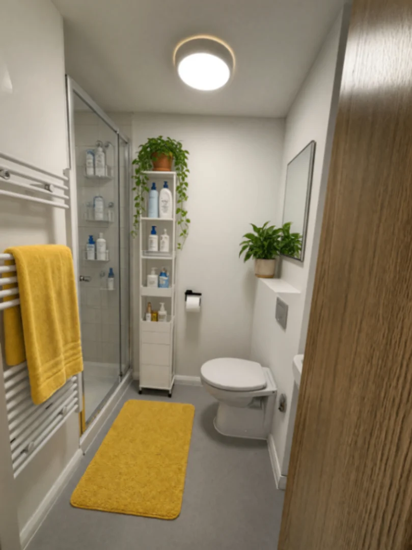Student room in  with study area and shared facilities
