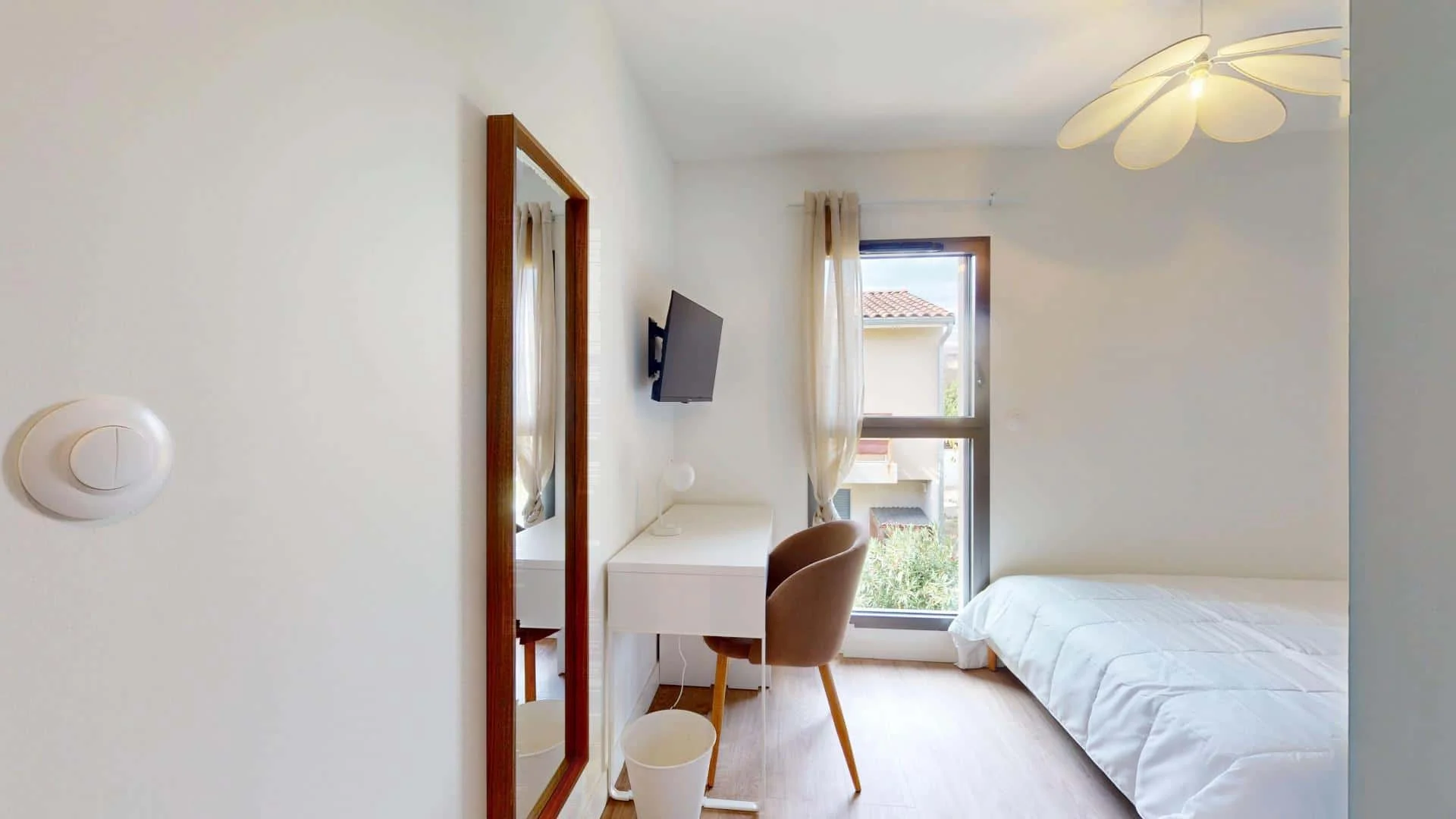 Student room in  with study area and shared facilities