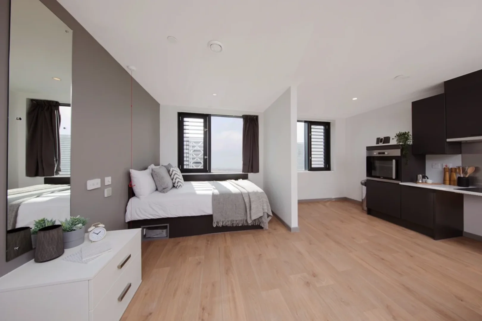 Affordable studio apartment with essential features in 