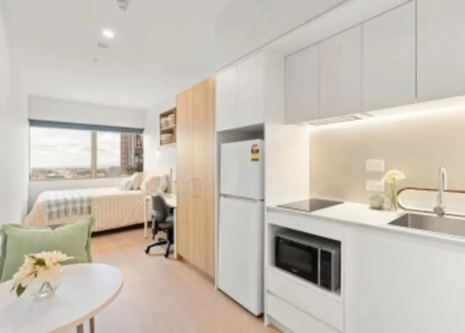 Affordable studio apartment with essential features in 