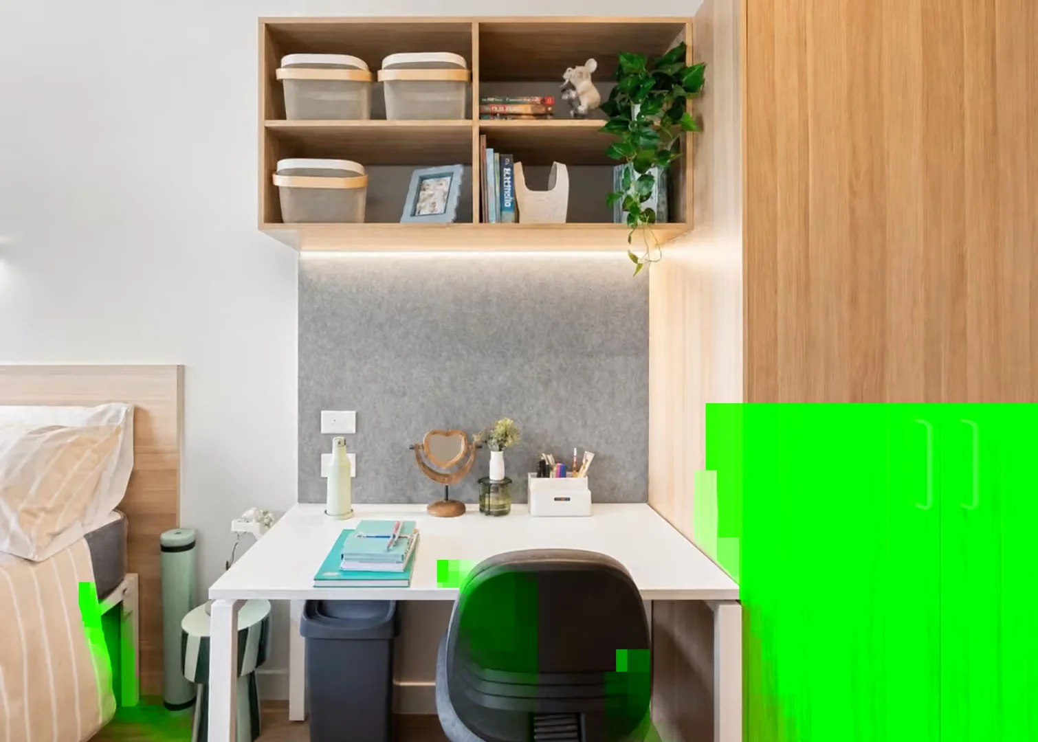 Affordable studio apartment with essential features in