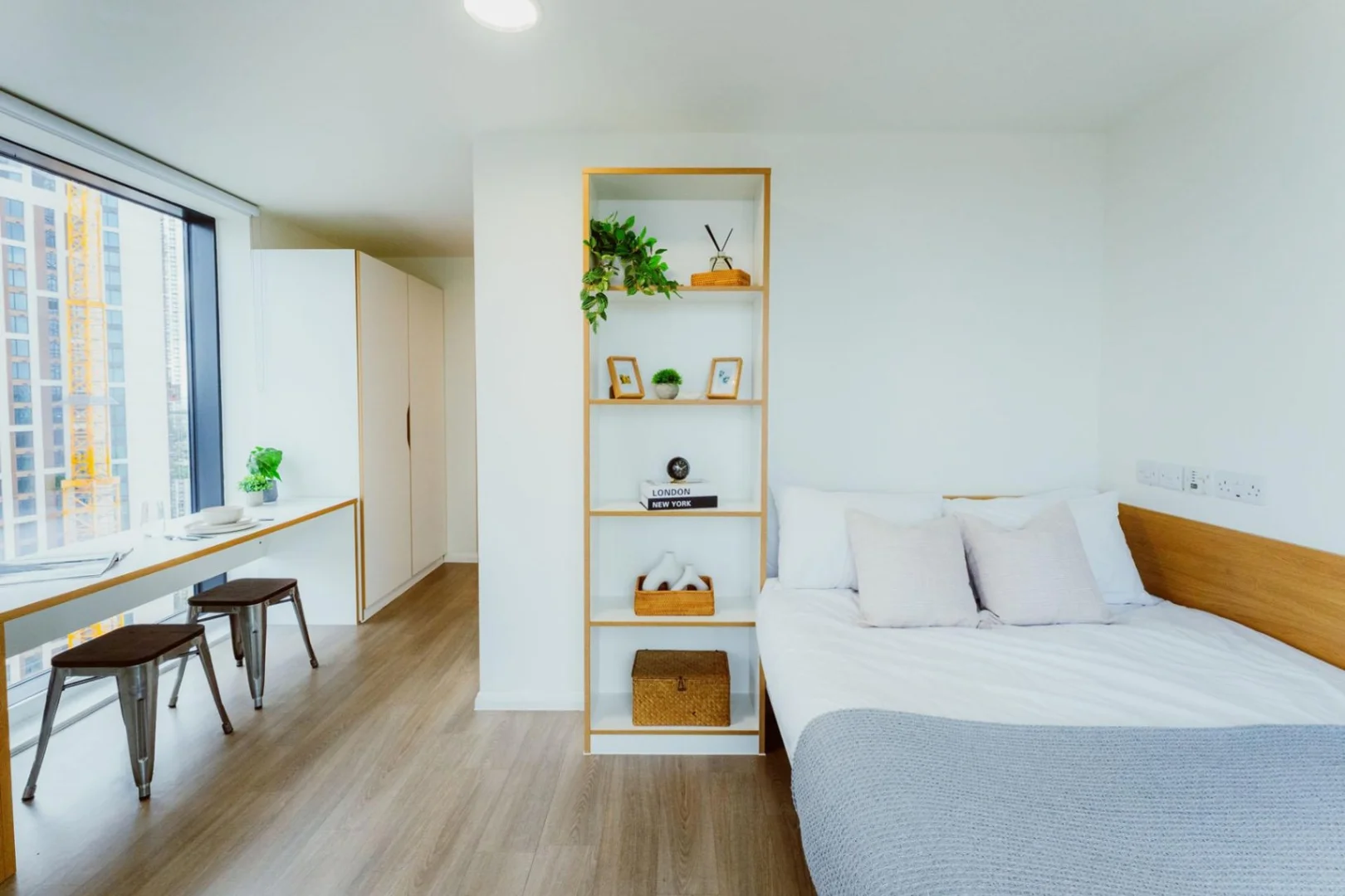 Affordable room for students with ample lighting in 