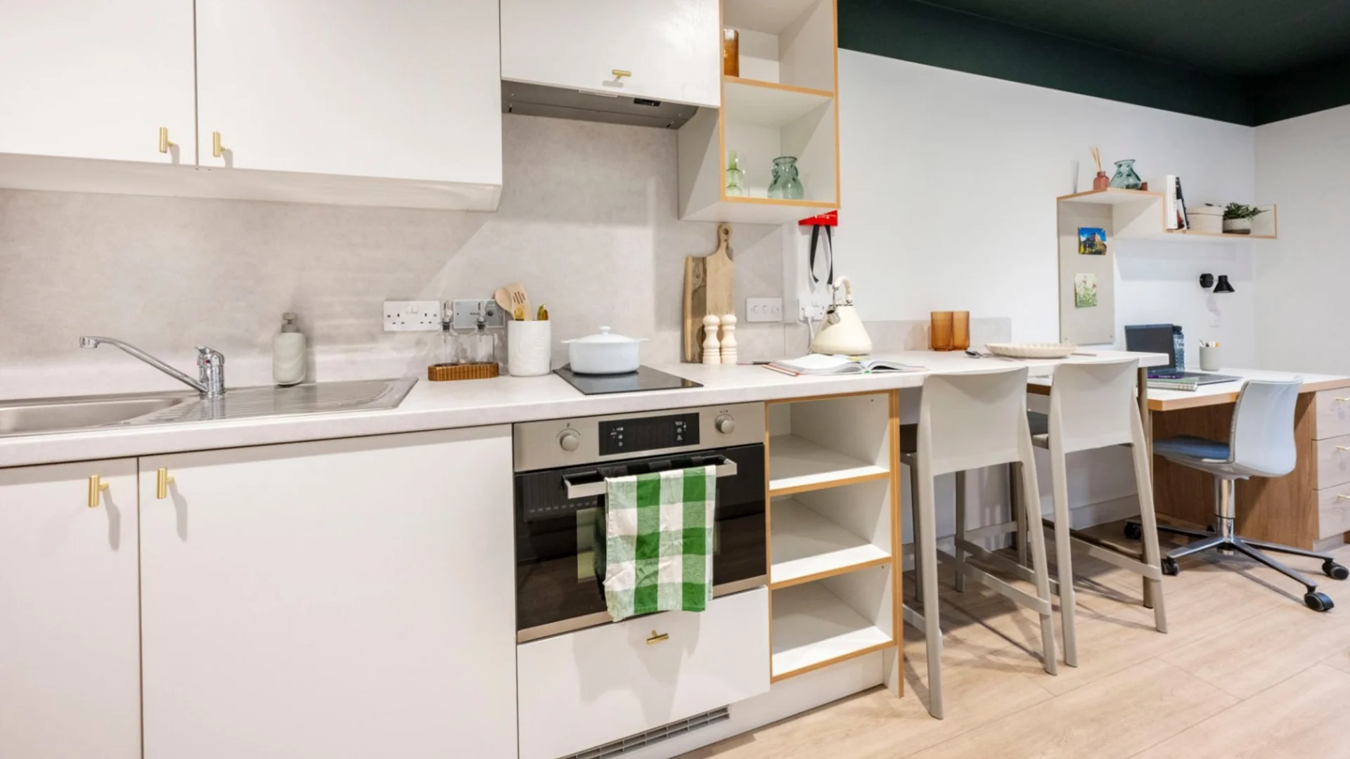 Affordable studio apartment with essential features in