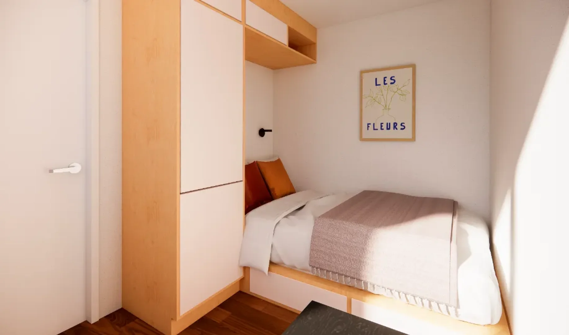 Chambre d'étudiant fonctionnelle parfaite pour étudier dans 