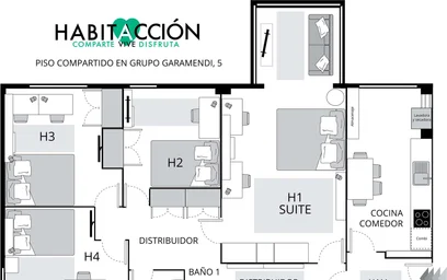 Quarto privado em 48006 Bilbao, Biscay, Spain, imagem 6 de 22