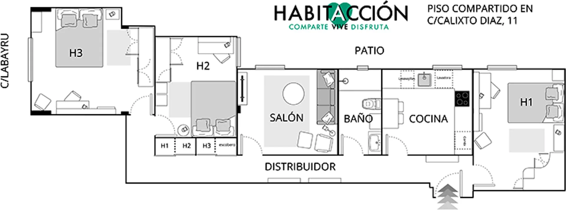 Quarto amigo do estudante em  com comodidades modernas
