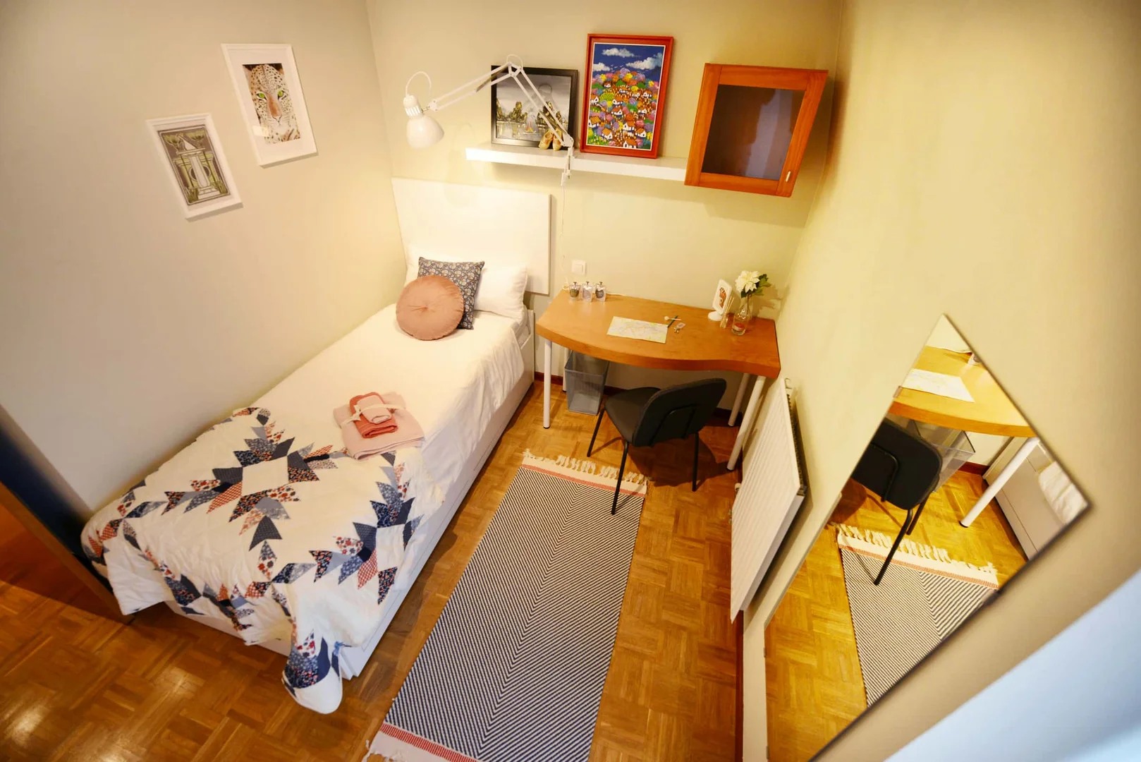 Student room in  with study area and shared facilities