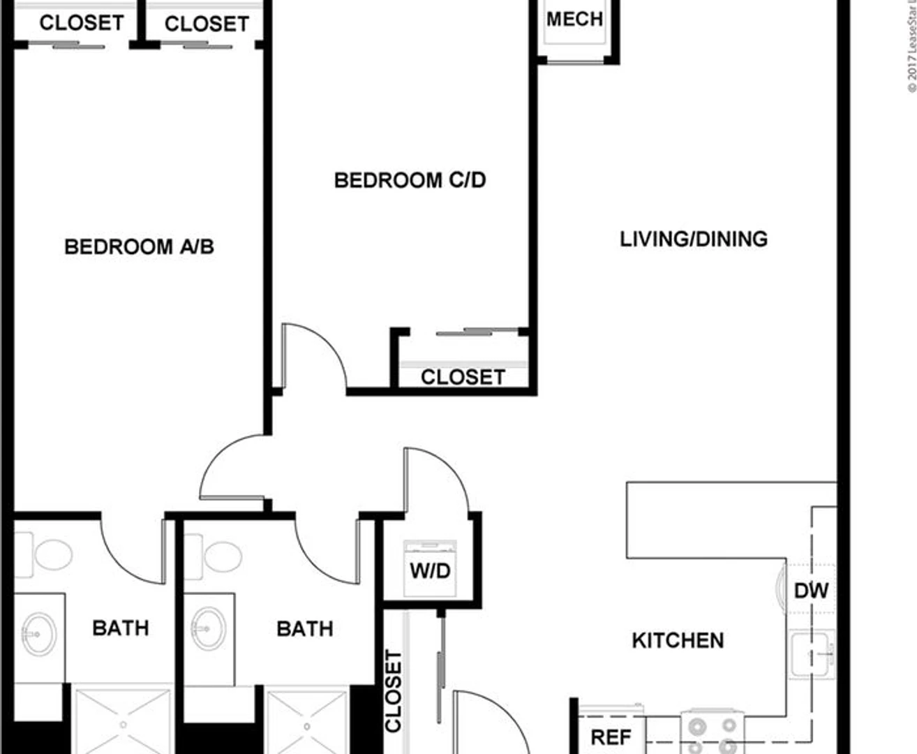 Chambre à louer dans un appartement en colocation à Minneapolis