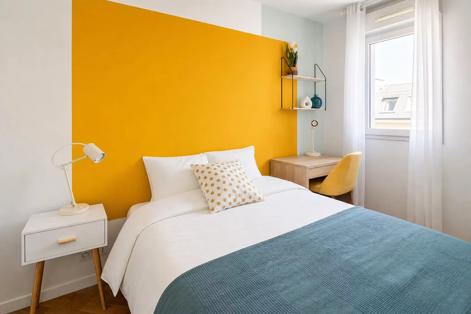 Habitación asequible para estudiantes con buena iluminación en 