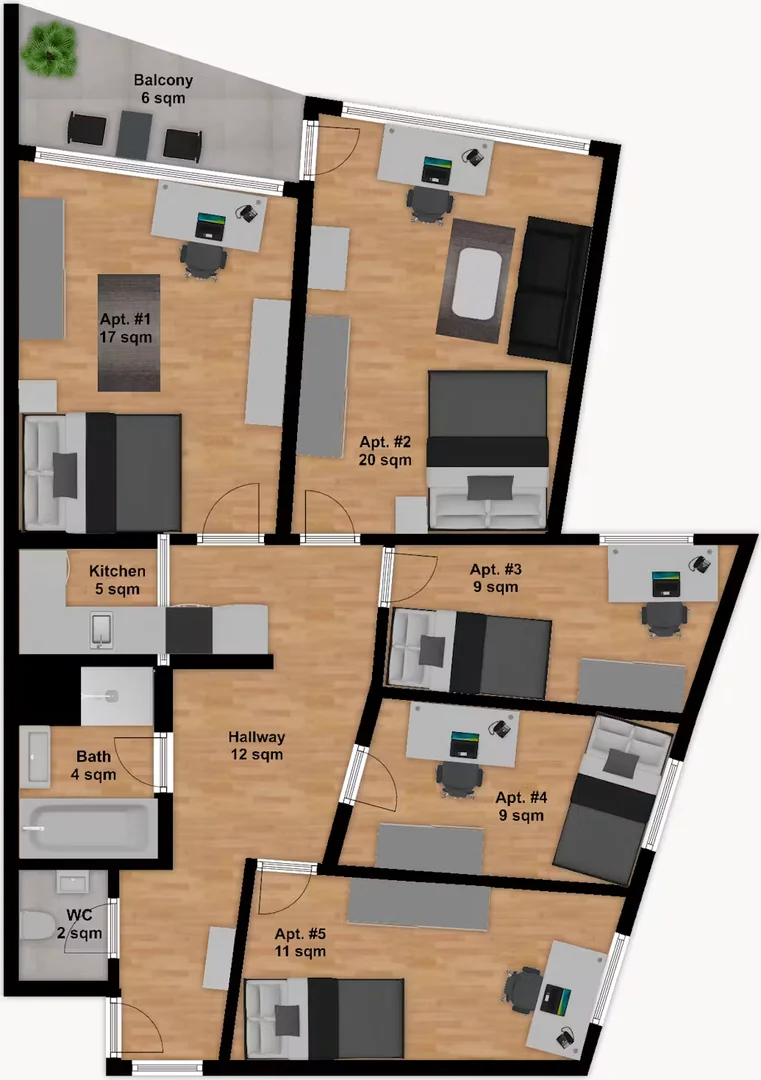 Student-friendly room in  with modern amenities