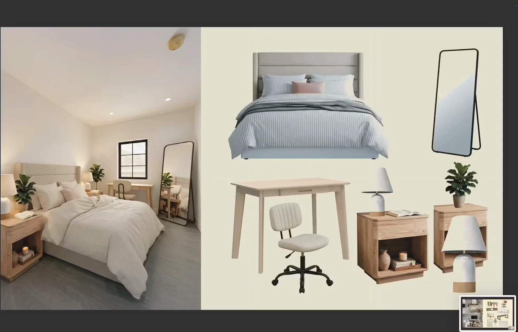 Comfortable and spacious student room in