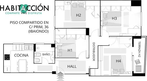 Chambre privée à Prim Kalea, Ibaiondo, image 1 de 10