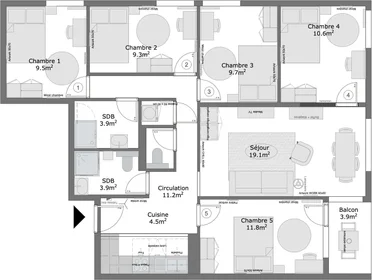 Chambre privée à 2 Rue de la Figuiere, 13090 Aix-en-Provence, France, image 15 de 15