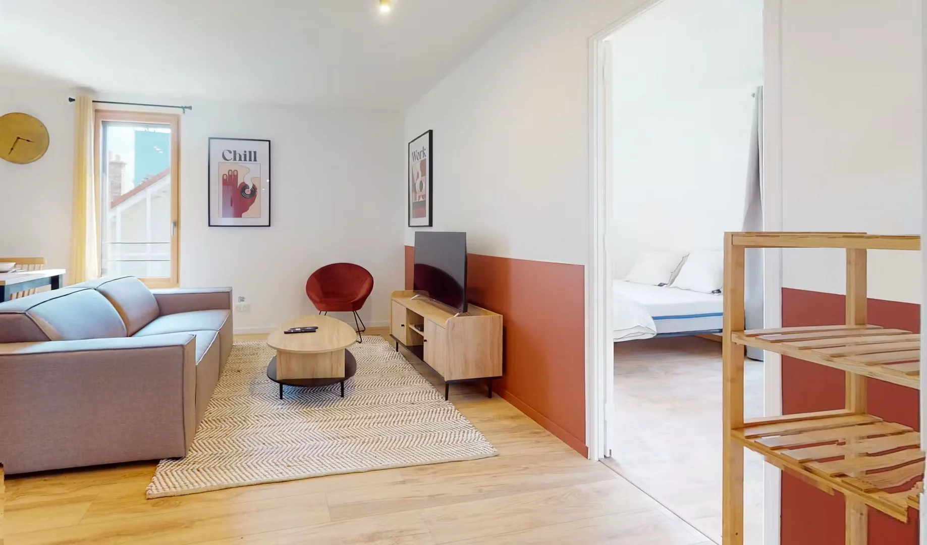 Chambre à louer dans un appartement d'étudiant à , entièrement meublée