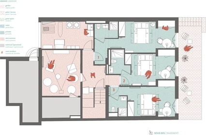 Privatzimmer im Wohnheim in der 27 bis rue Claude Bernard, bild 2 von 2