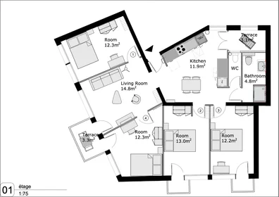 Private room in residence at 5 Bd Adolphe Billault, image 13 of 13