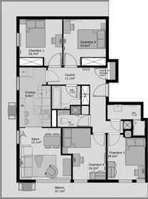 Stanza privata in residence in 76 rue Marguerite Yourcenar, immagine 13 di 13
