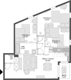 Quarto privado em residência em 29 avenue Guynemer, imagem 21 de 21