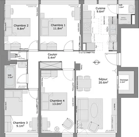 Habitación privada en residencia en 1 rue de la Madeleine, imagen 21 de 21
