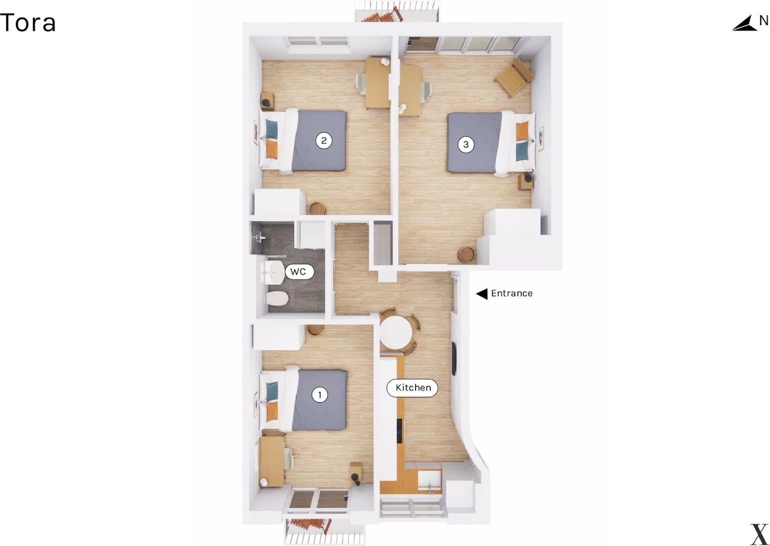 Zimmer mit Doppelbett zu vermieten Aarhus