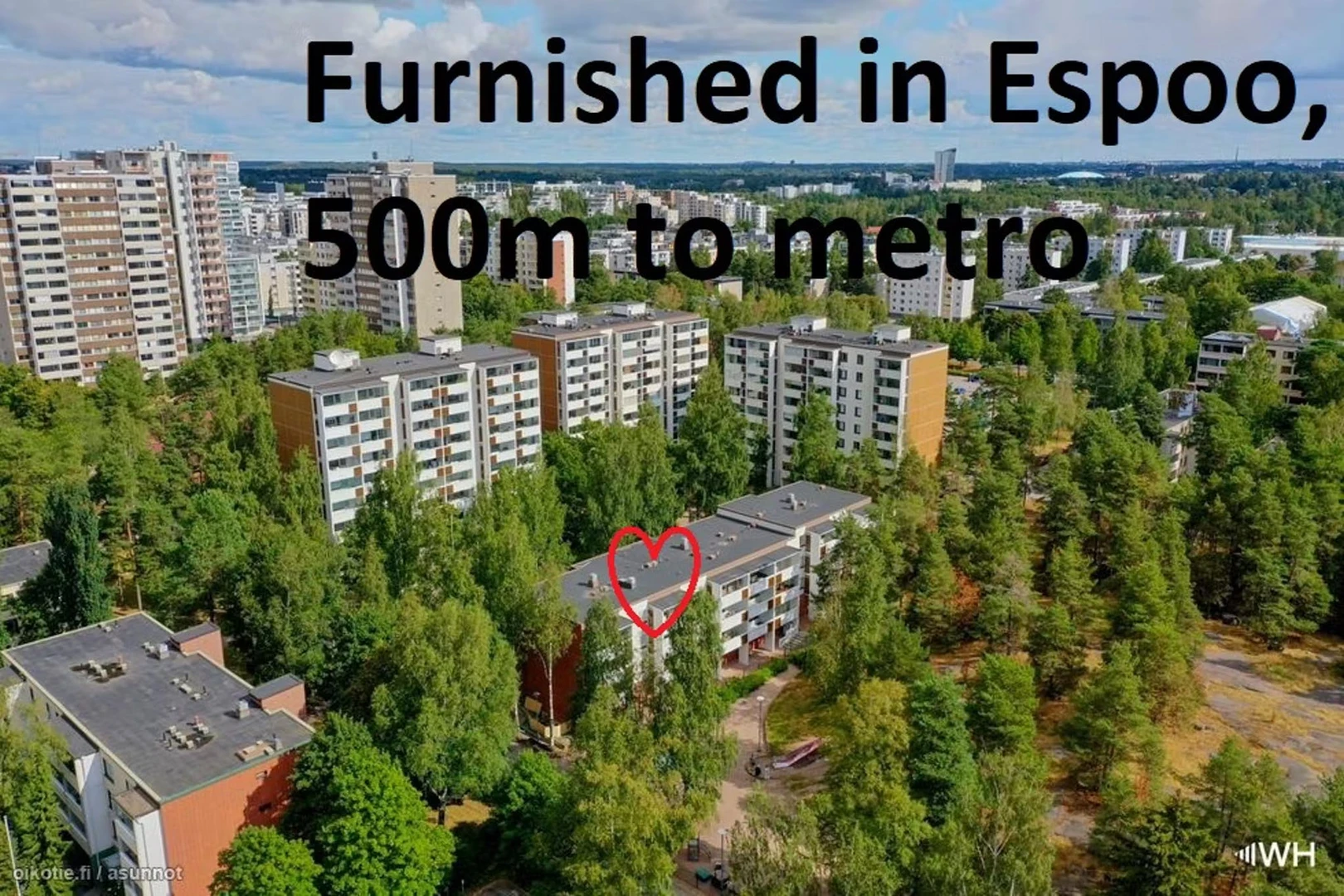 Room for rent with double bed Espoo