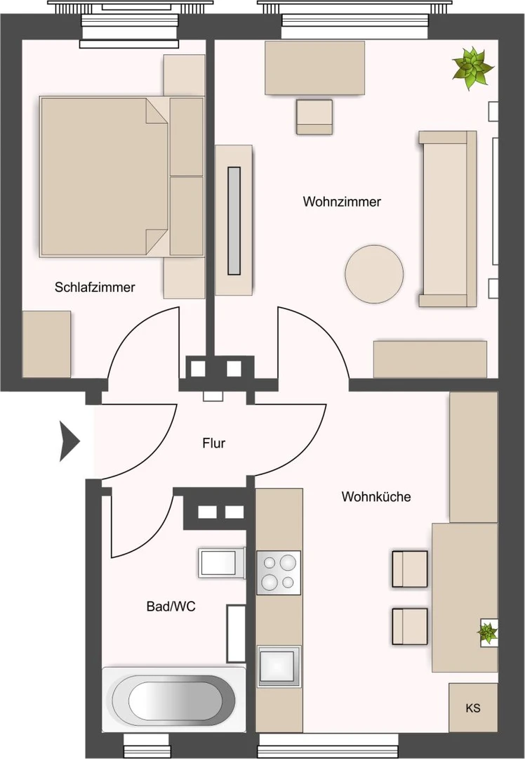 Apartamento totalmente mobilado em Kiel