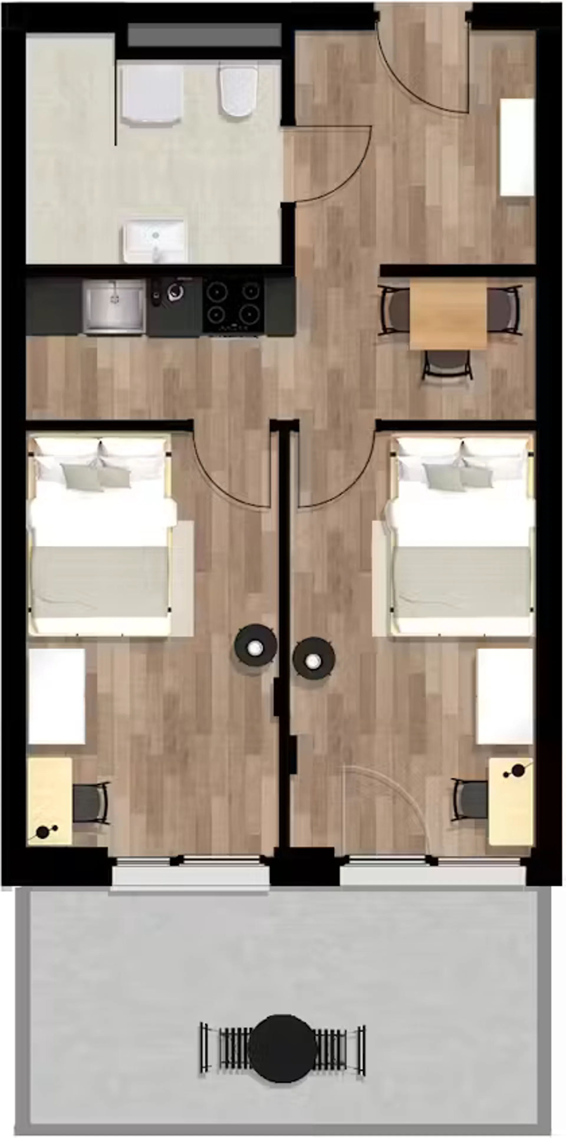 Functional student room perfect for studying in