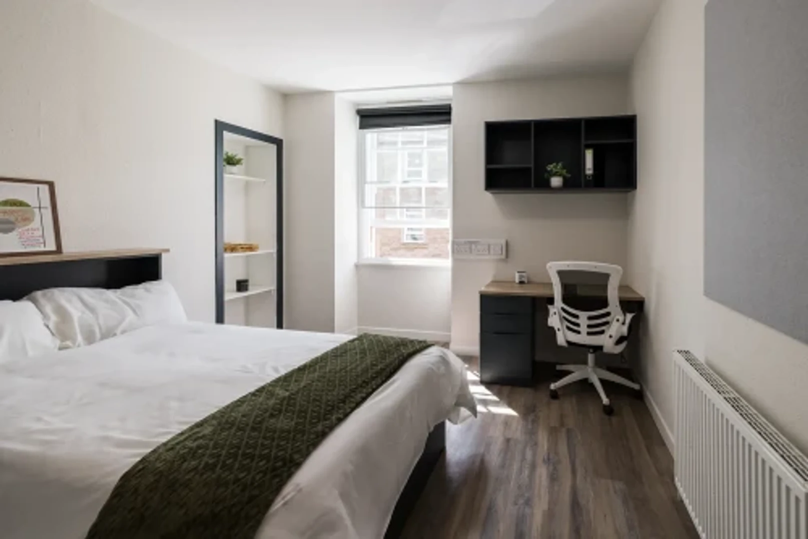 'de modern olanaklara sahip öğrenci dostu oda