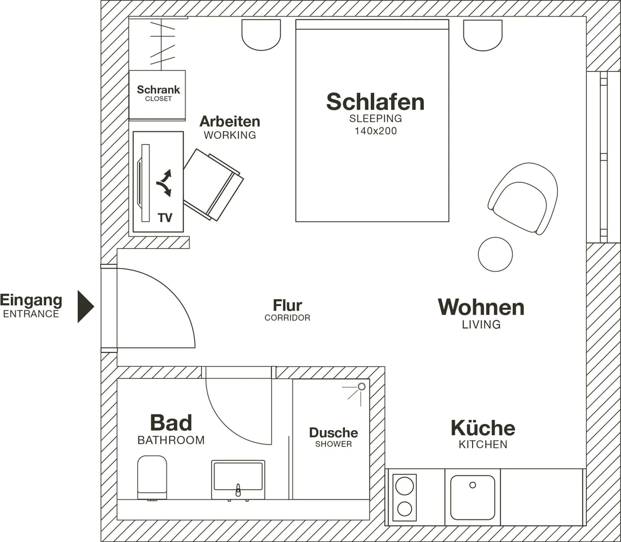 Two bedroom accommodation in Wolfsburg