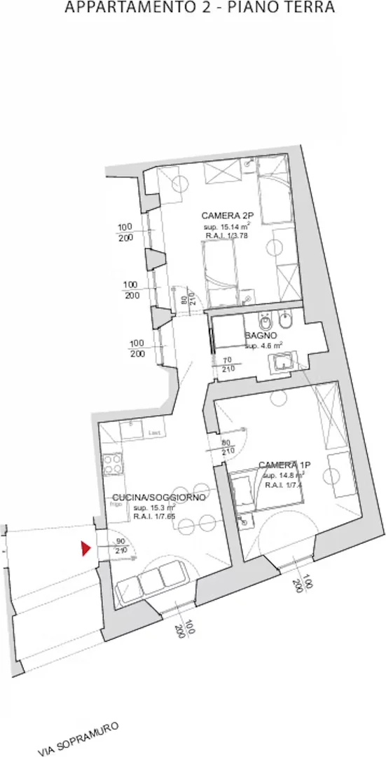 Student room in  with study area and shared facilities