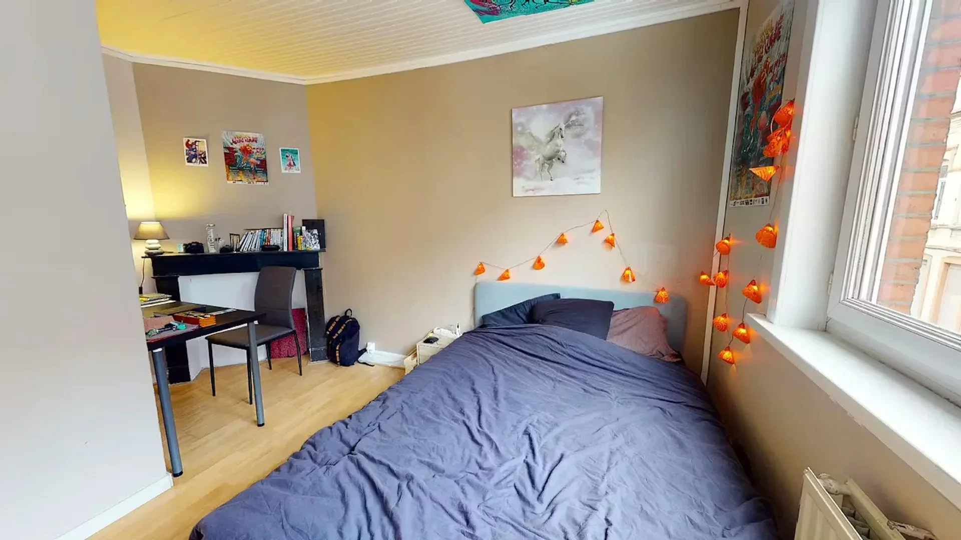 Quarto de estudante económico perto do campus em 
