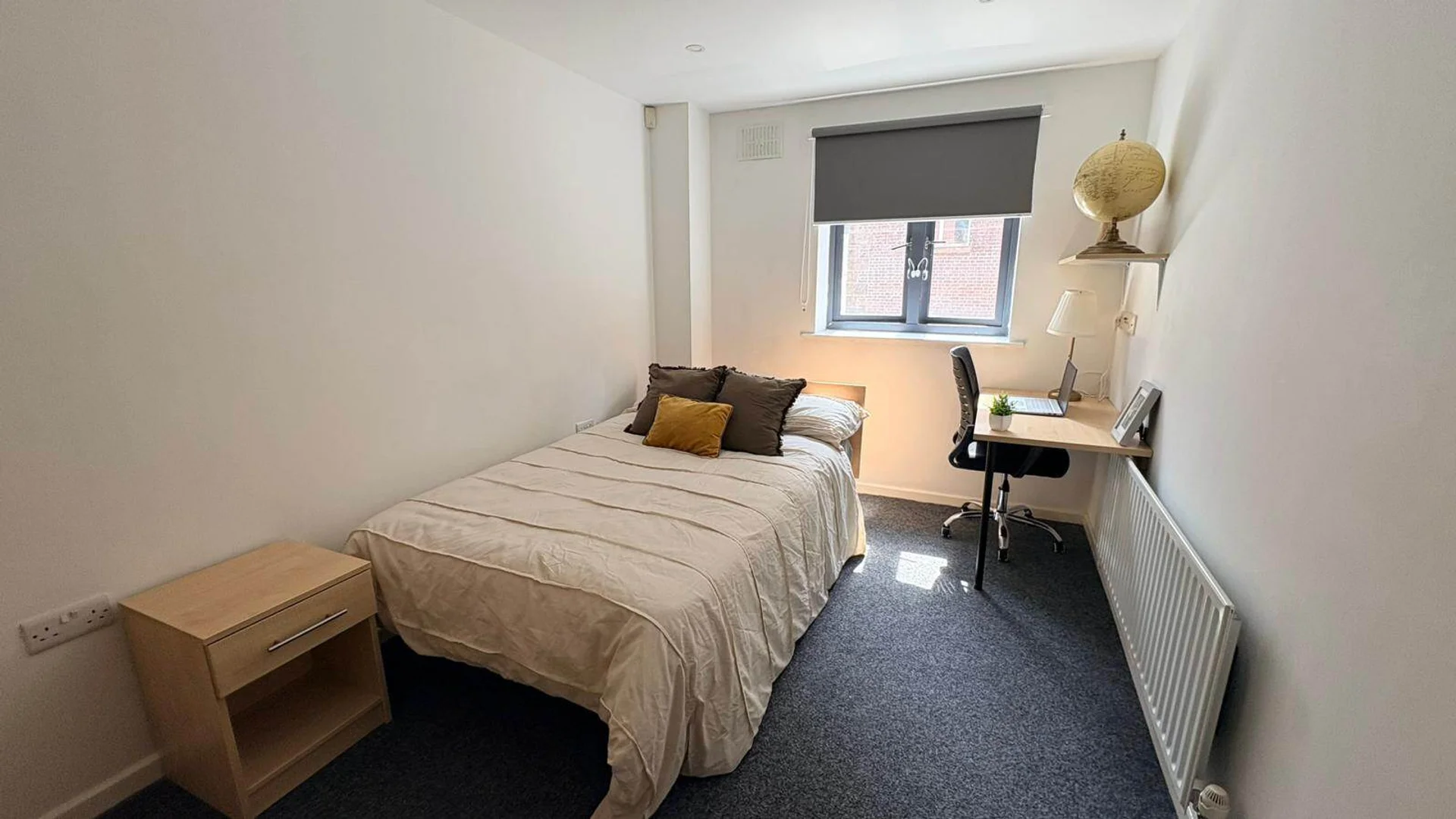 Studentenzimmer in mit Arbeitsbereich und Gemeinschaftseinrichtungen