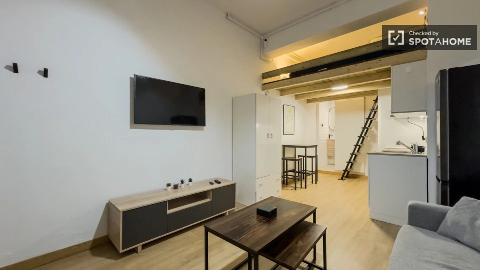 Very bright studio for rent in Barcelona