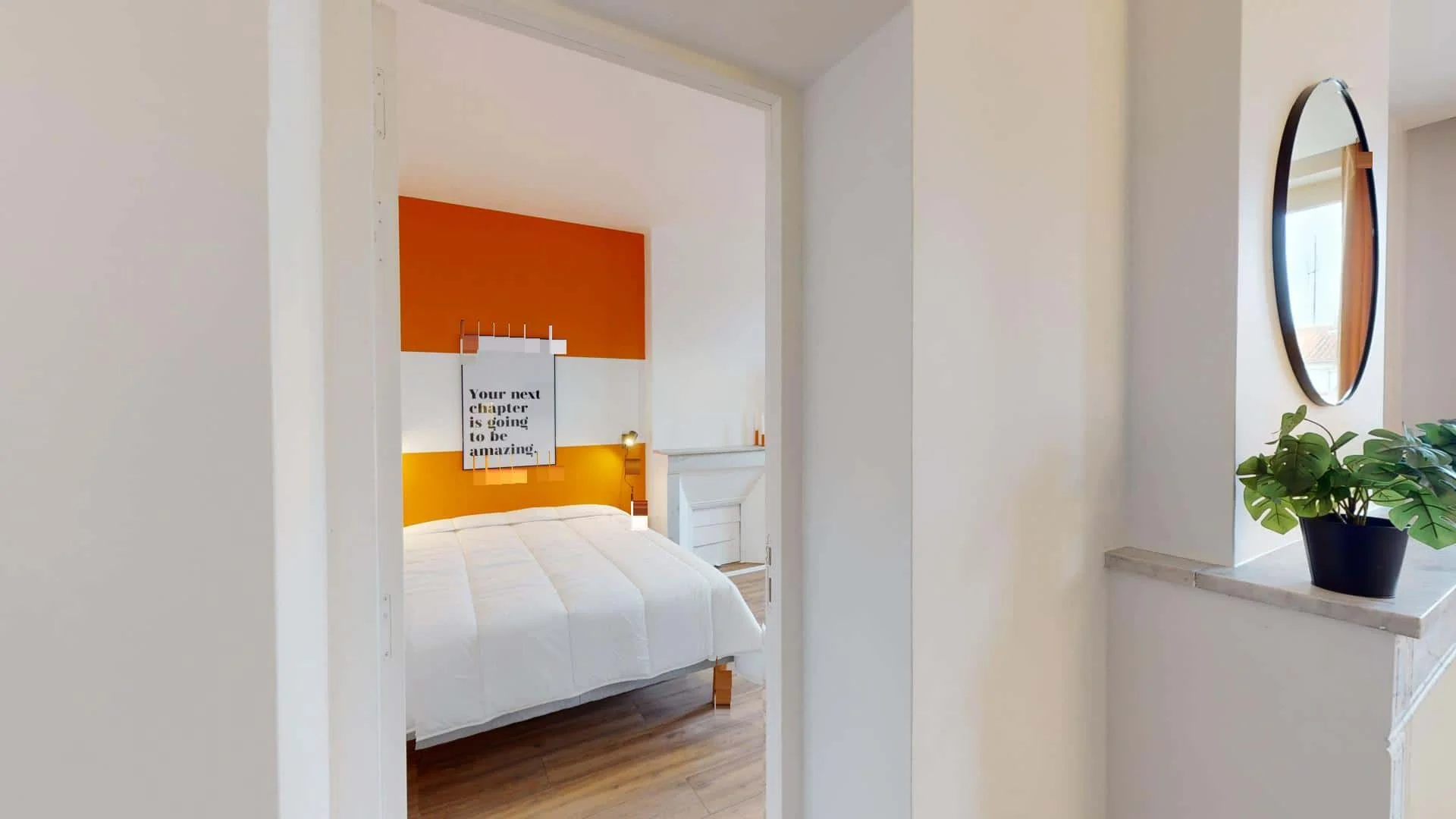 Chambre abordable pour les étudiants avec un bon éclairage dans 