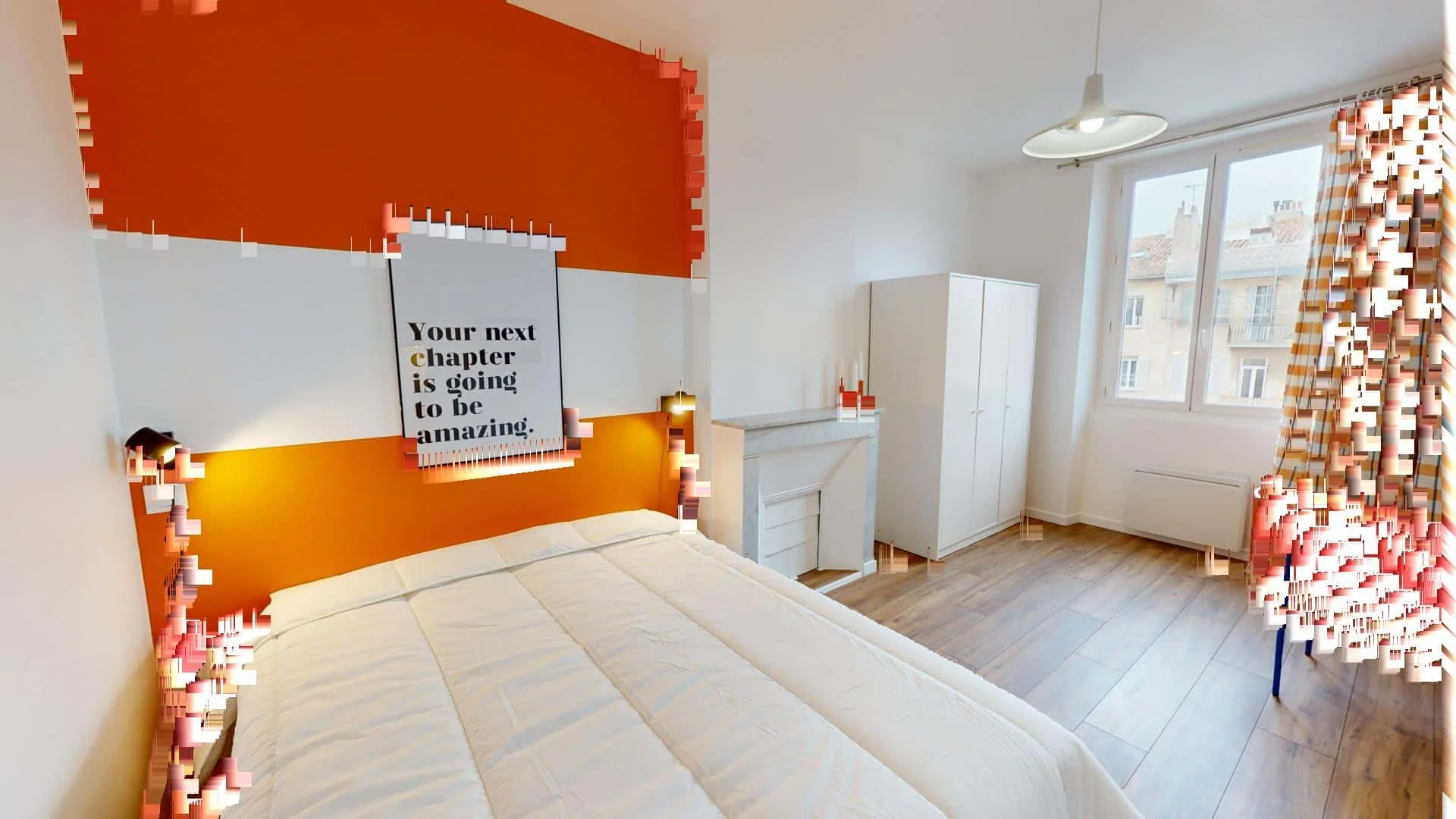Chambre abordable pour les étudiants avec un bon éclairage dans 