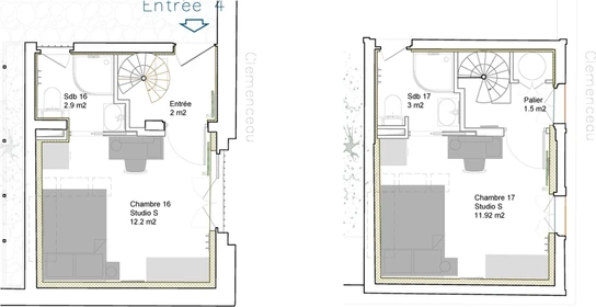 Privatzimmer im Wohnheim in der 84 rue Georges Clémenceau, bild 9 von 9