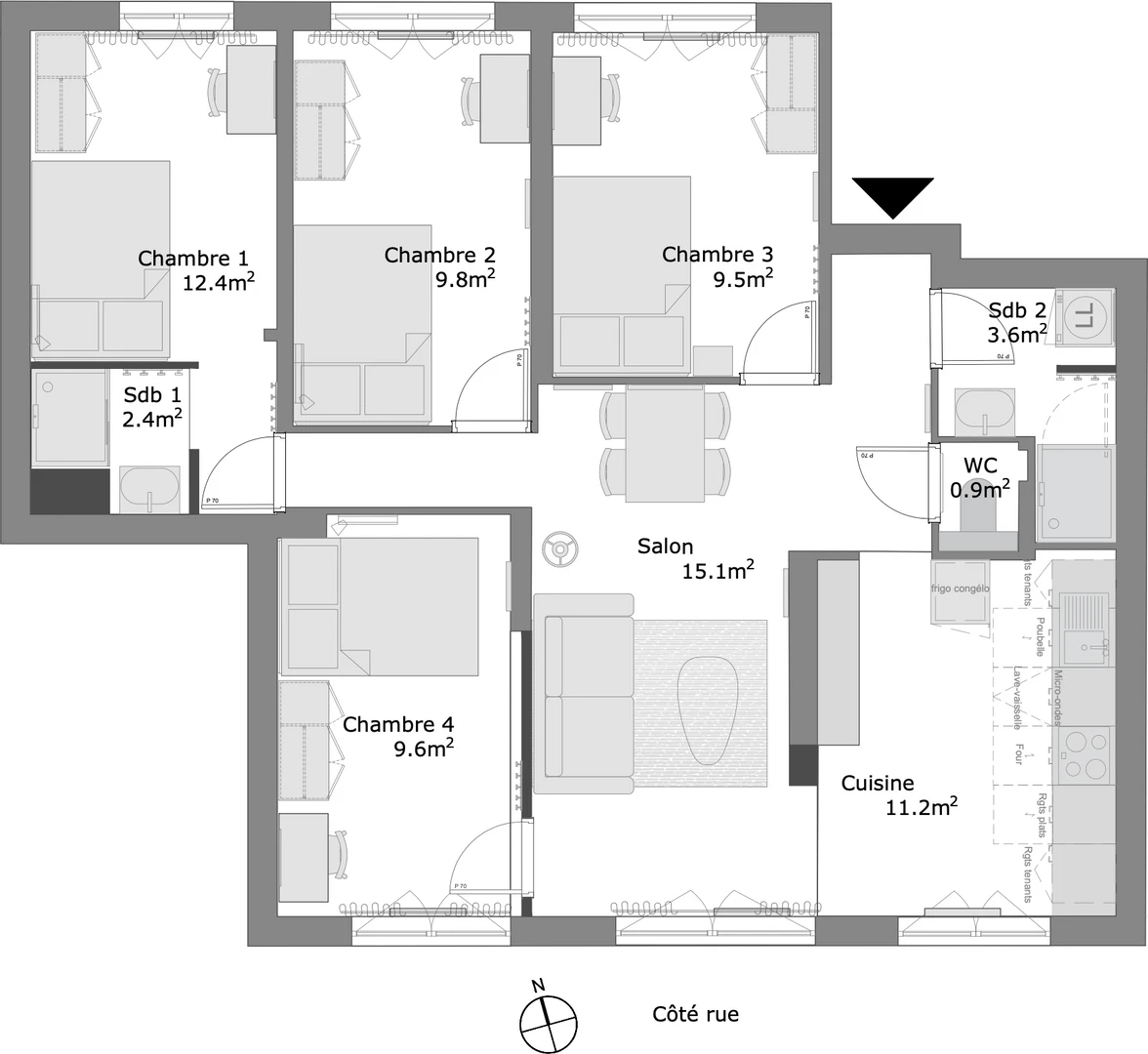 Habitación en alquiler con cama doble Burdeos