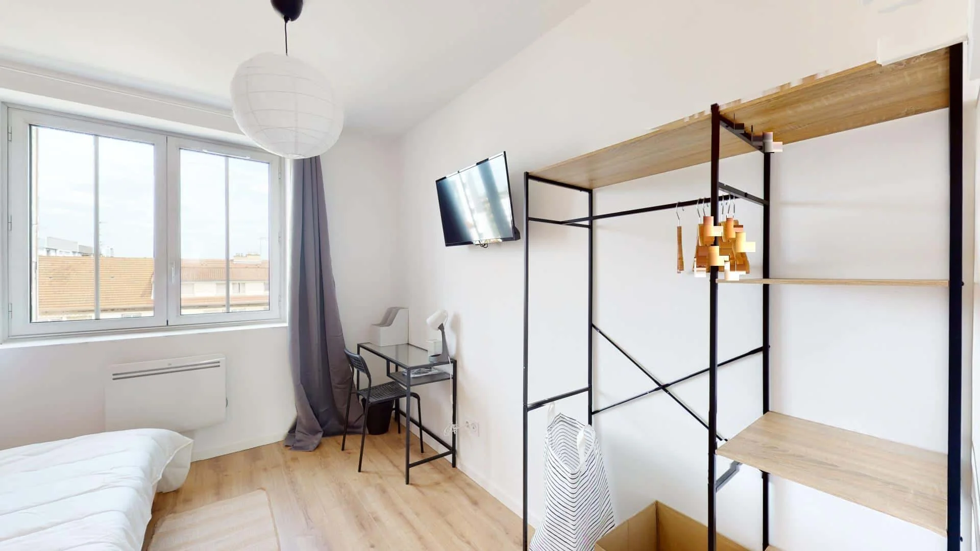 Student room in  with study area and shared facilities