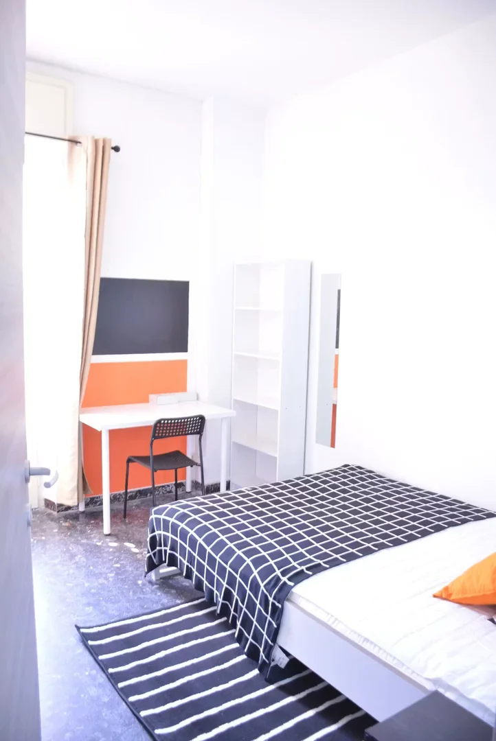 Stanza economica per studenti con ampia illuminazione in 