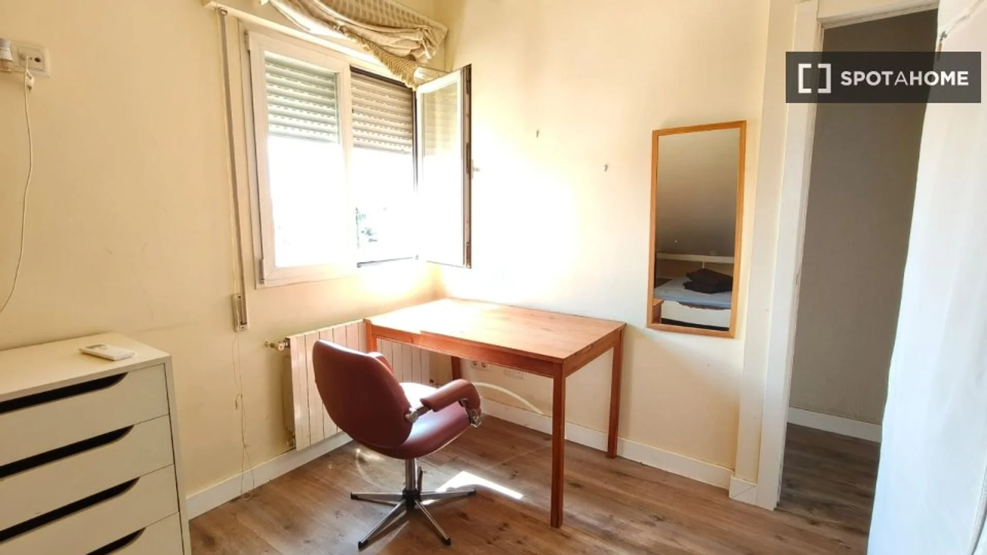 Stanza economica per studenti con ampia illuminazione in 