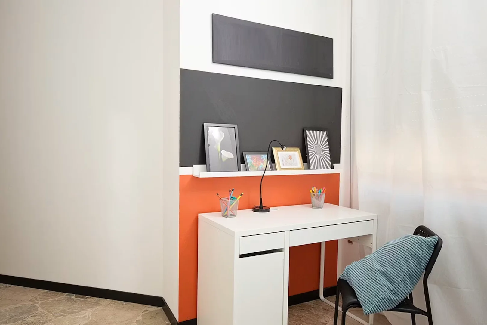 Student room in  with study area and shared facilities