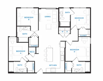 Logement de 2 chambres à Bryan