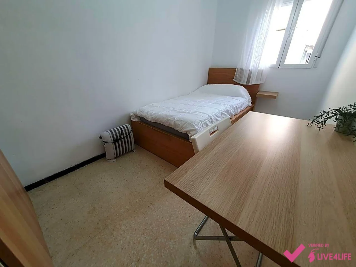 Quarto de estudante luminoso e arejado com acesso fácil à universidade em 