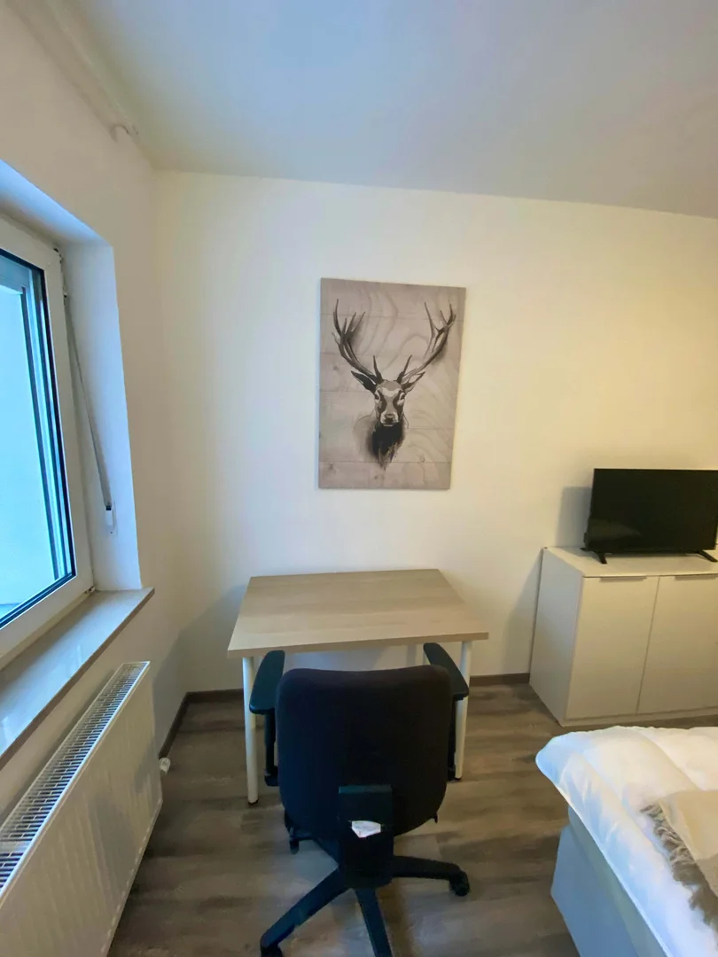 Studentenzimmer in  mit Arbeitsbereich und Gemeinschaftseinrichtungen