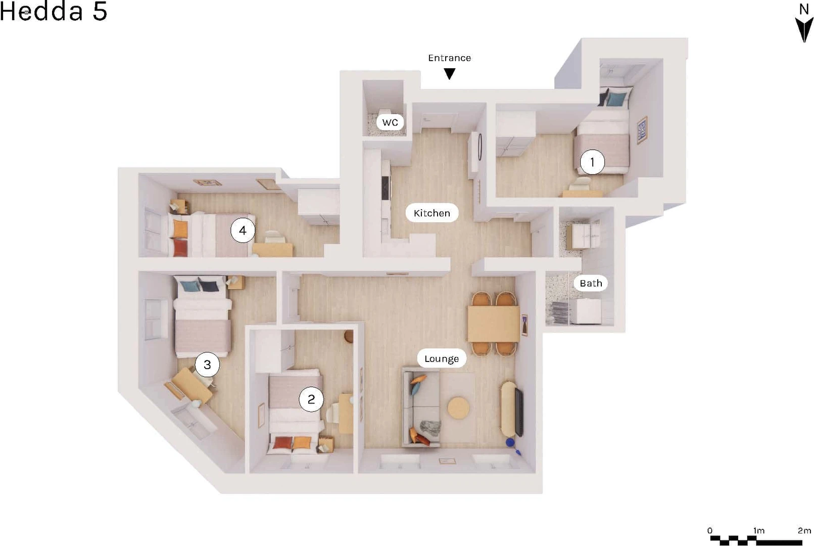 Habitación en alquiler con cama doble Oslo